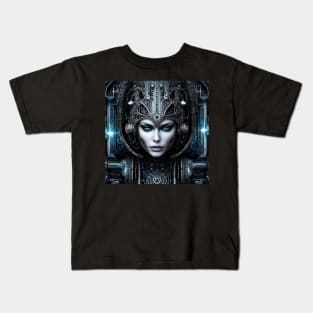 Alien Cyborg Goddess  - Dark Fantasy Dreams 12 Kids T-Shirt